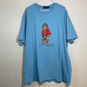 Ralph Lauren Mens Sz 2XLT Polo Beach Bear T-Shirt Limited Edition Turquoise
